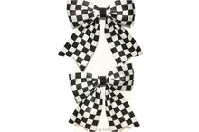 Load image into Gallery viewer, Checked Bow Hair Clips (Various Colours)