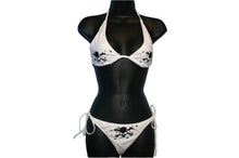 Load image into Gallery viewer, White Skull and Crossbone Print Bikini